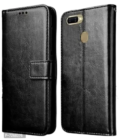 OPPO A7 FLIP COVER BLACK