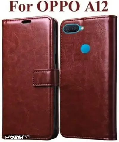 OPPO A12 FLIP COVER BROWN-thumb0