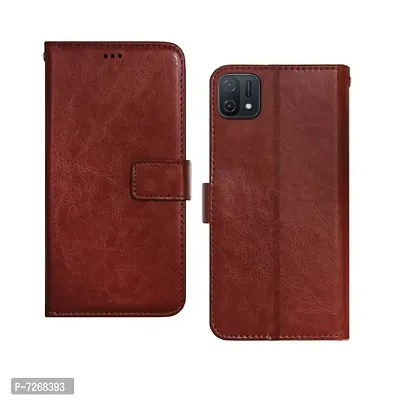 OPPO A16K FLIP COVER BROWN-thumb0