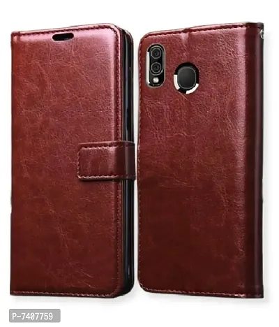 MI REDMI NOTE 7S FLIP COVER BROWN-thumb0