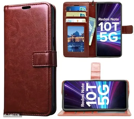 MI REDMI NOTE 10T 5G FLIP COVER BROWN