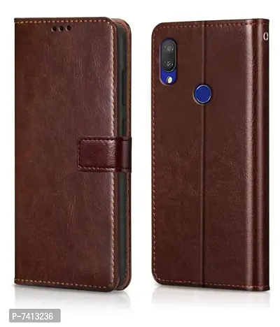 MI REDMI 7 FLIP COVER BROWN-thumb0