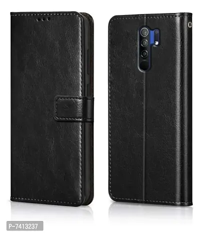 MI REDMI 9 PRIME FLIP COVER BLACK-thumb0