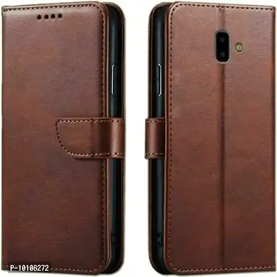 Gunvar India Premium Leather Flip Cover Compatible Model Samsung Galaxy J6+/J4