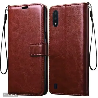 Gunvar India Premium Leather Flip Cover Compatible Model Samsung Galaxy M01/A01