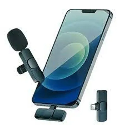 K8 Wireless Microphone, Digital Mini Portable Recording Clip Mic with Receiver for All Type-C Lightning Mobile Phones Camera Laptop for Vlogging YouTube Online Class, Zoom Call