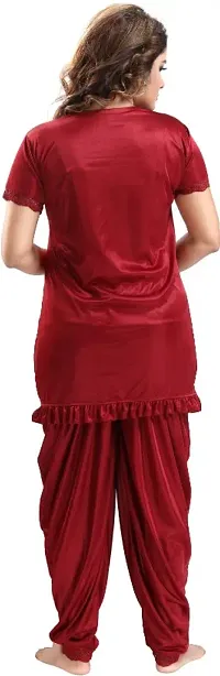 Women dhoti top nightsuit ( Maroon)-thumb1