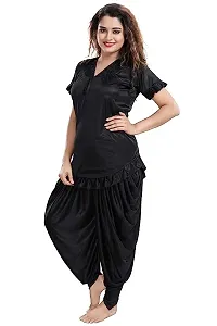 Women dhoti top nightsuit ( Black)-thumb2