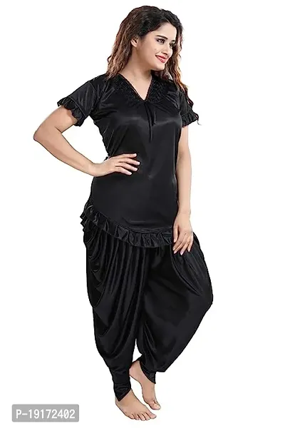 Women dhoti top nightsuit ( Black)-thumb4