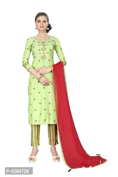 Stylish Modal Silk Handwork With Embroidery On Print Dress Material With Dupatta Set For Women