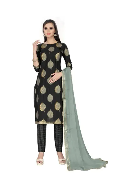 Stylish Modal Silk Handwork With Embroidery On Print Dress Material With Dupatta Set For Women