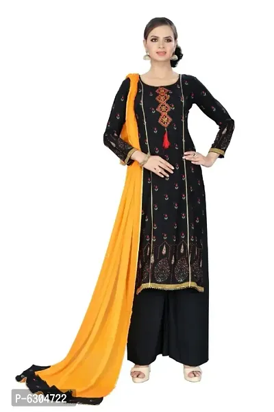 Stylish Modal Silk Handwork With Embroidery On Print Dress Material With Dupatta Set For Women