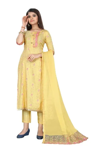 Work Wear Modal Chanderi Dress Material