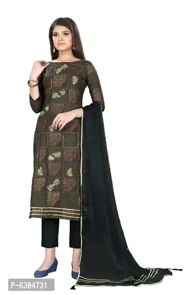 Stylish Modal Silk Handwork With Embroidery On Print Dress Material With Dupatta Set For Women