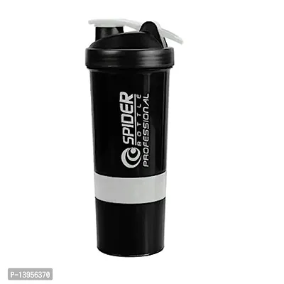 Spider Gym Shaker Bottle, Shakers for Protein Shake 2 Storage Compartments 500 ml