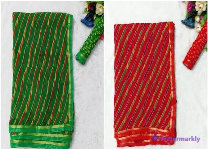 Fancy Georgette Sarees with Blouse Pieces for Women Pack Of 2