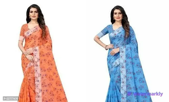 Fancy Georgette Sarees with Blouse Pieces for Women Pack Of 2