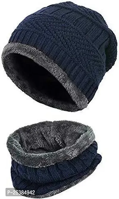 Jim-Dandy woven beanie cap set for unisex-thumb0