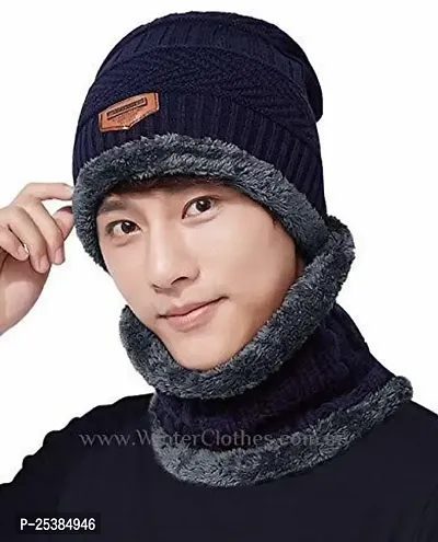 Jim-Dandy woven beanie cap set for unisex-thumb0