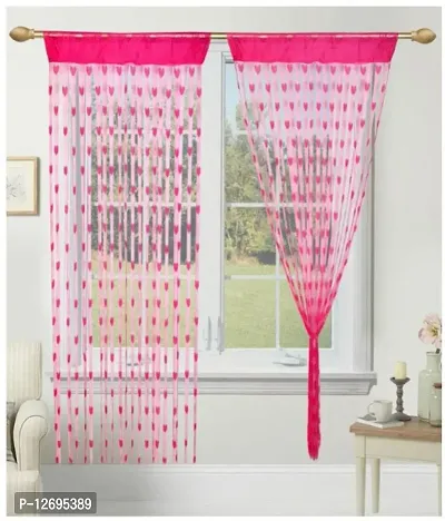 NET HEART CURTAINS FOR DOOR 7FT - SET OF 2-thumb0