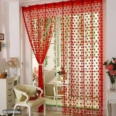 NET HEART CURTAINS FOR DOOR 7FT - SET OF 2-thumb0