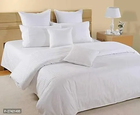 Classic Cotton Striped Bedsheet with Pillow Covers