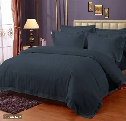Classic Cotton Striped Bedsheet with Pillow Covers