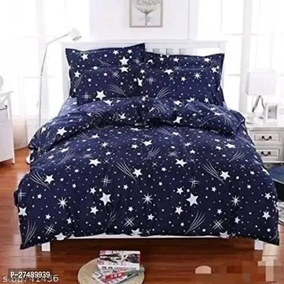 Stylish Polyester Double Bedsheet with Two Pillow Covers-thumb0