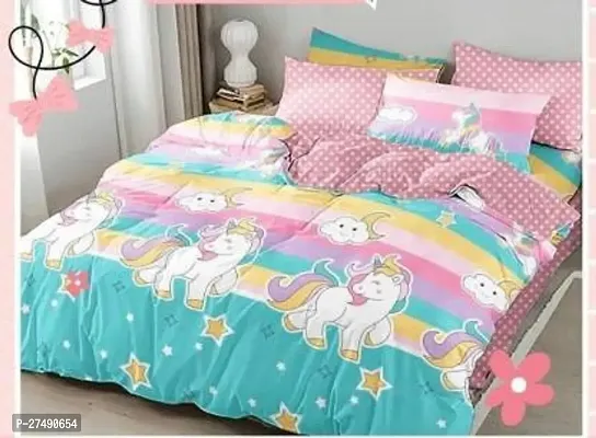 Stylish Polyester Double Bedsheet with Two Pillow Covers