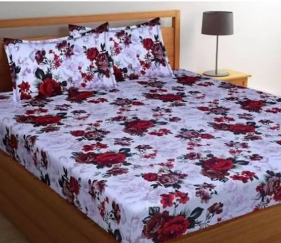 Floral Printed Polycotton Double Bedsheets