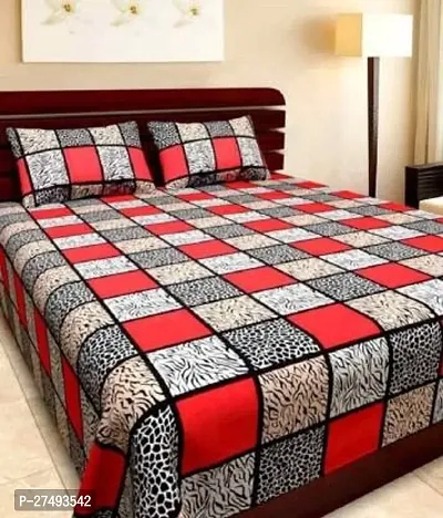 Stylish Polycotton Double Bedsheet with Two Pillow Covers