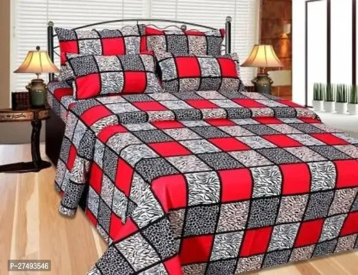 Stylish Polycotton Double Bedsheet with Two Pillow Covers