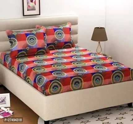 Stylish Polycotton Double Bedsheet with Two Pillow Covers