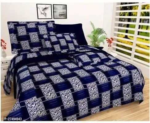 Stylish Polyester Double Bedsheet with Two Pillow Covers-thumb0