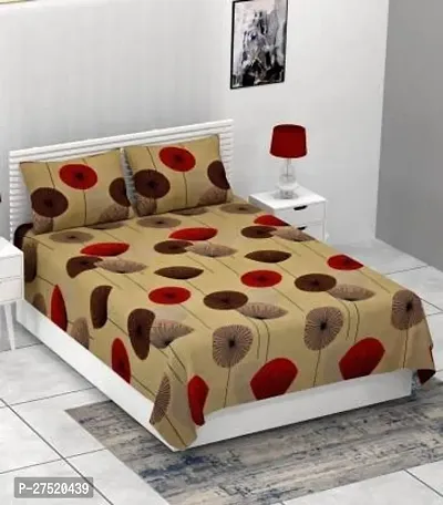 Stylish Polyester Double Bedsheet with Two Pillow Covers-thumb0