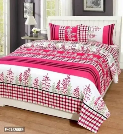 Stylish Polyester Double Bedsheet with Two Pillow Covers