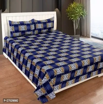 Stylish Polyester Double Bedsheet with Two Pillow Covers