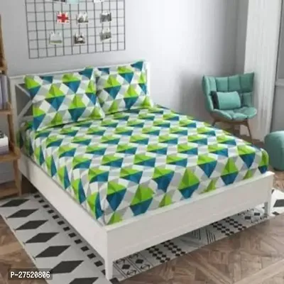 Stylish Polyester Double Bedsheet with Two Pillow Covers