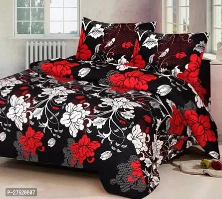 Stylish Polyester Double Bedsheet with Two Pillow Covers-thumb0