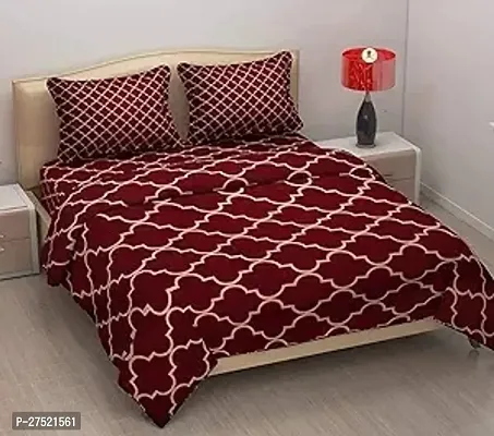 Stylish Polyester Double Bedsheet with Two Pillow Covers-thumb0