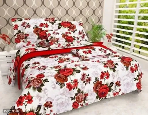 Stylish Polycotton Double Bedsheet with Two Pillow Covers