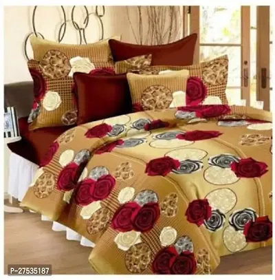 Stylish Polycotton Double Bedsheet with Two Pillow Covers-thumb0