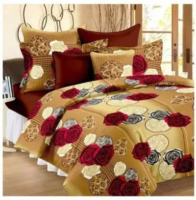 YATIN FAB Home Furnishing 144 TC Microfiber Double BEDSHEET with 2 Pillow Cover Size 228 CM X 226 CM- Brown Box