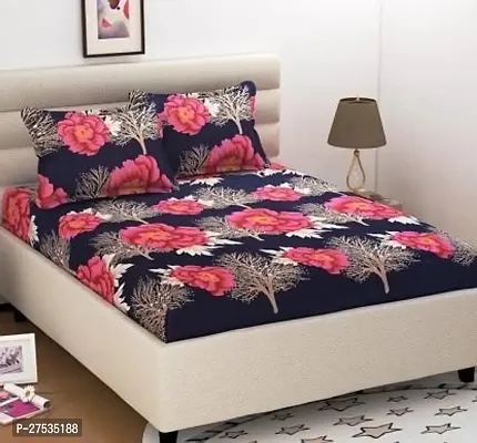 Stylish Polycotton Double Bedsheet with Two Pillow Covers