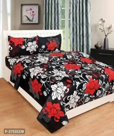 Stylish Polycotton Double Bedsheet with Two Pillow Covers