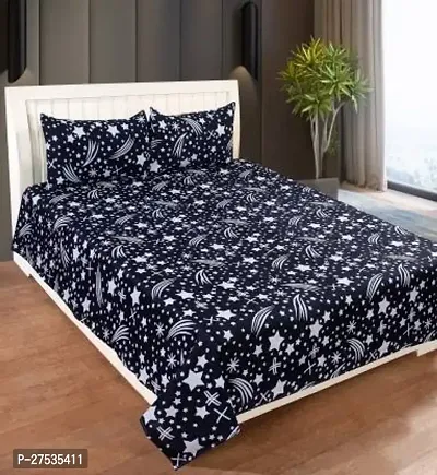 Stylish Polyester Double Bedsheet with Two Pillow Covers