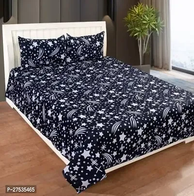 Stylish Polyester Double Bedsheet with Two Pillow Covers-thumb0