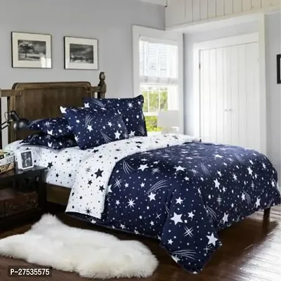 Stylish Polyester Double Bedsheet with Two Pillow Covers