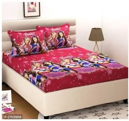 Stylish Polyester Double Bedsheet with Two Pillow Covers-thumb0