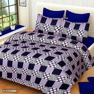 Stylish Polyester Double Bedsheet with Two Pillow Covers